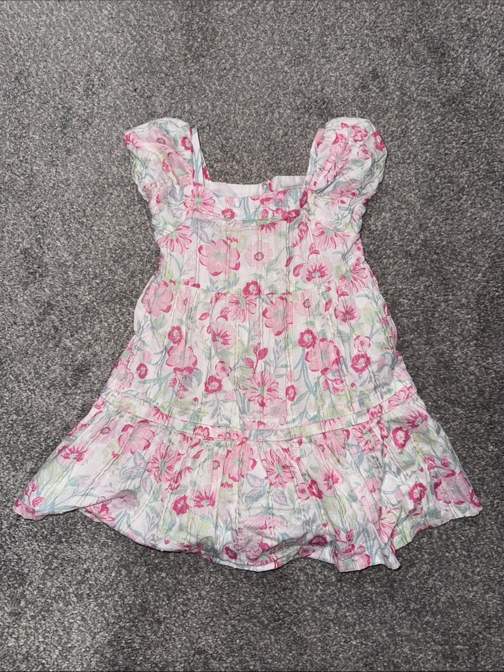 Rachel Zoe Girls' Pink Floral Puff-Sleeve Sundress